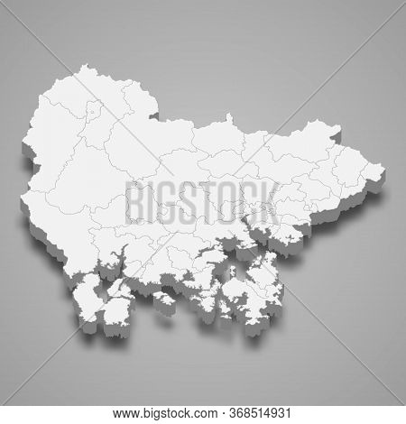3d Map Region Of South Korea Template For Your Design