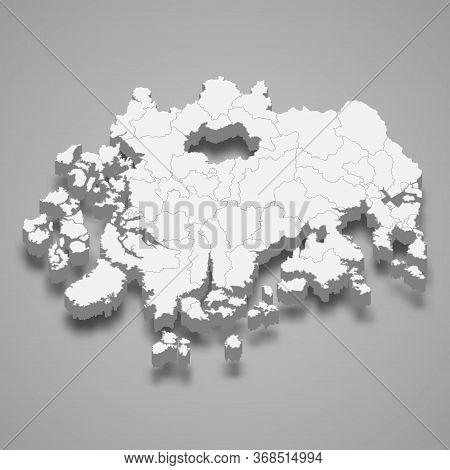 3d Map Region Of South Korea Template For Your Design