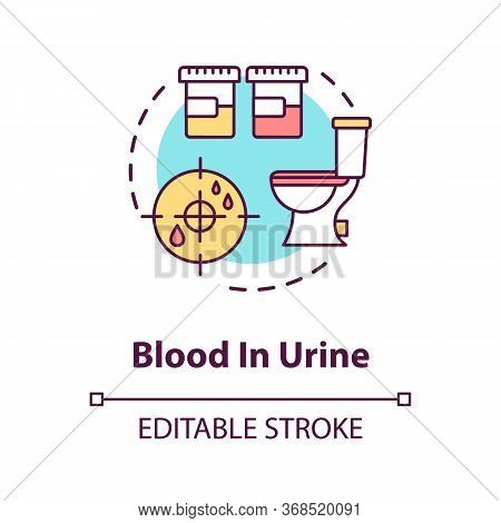 Blood In Urine Concept Icon. Prostatitis Symptom, Male Healthcare Problem Idea Thin Line Illustratio