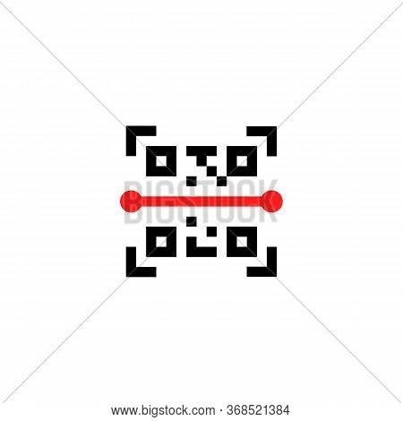Black Qr Code Scan Minimal Badge. Flat Simple Trend Modern Qrcode Ui Logotype Graphic Art Design Iso