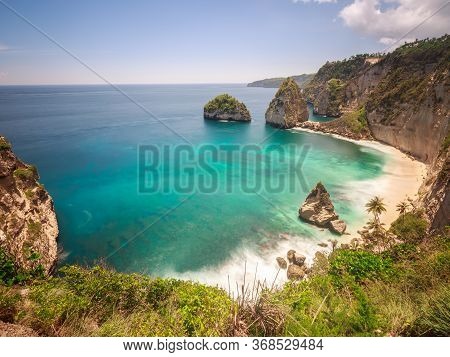 Dreamy Holiday Destination, Tropical Island, Turquoise Water Over Indonesian Seas