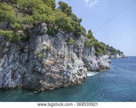 Amarantos Rocks At Skopelos Island At The Sporades In Greece