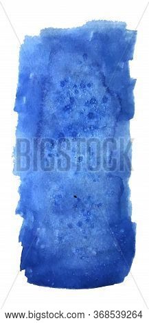 Vector Watercolor Blue Color Brush Stroke Isolated On White Background, Stock Illustration For Desig