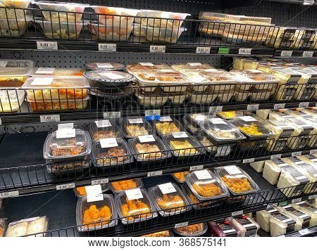 Orlando,fl/usa -5/4/20:  The Premade Food Refridgerated Case At A Publix Grocery Store In Orlando, F