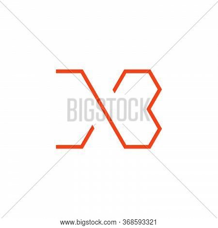 Letter Xb Simple Thin Line Geometric Design Logo Vector