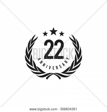22nd Year Anniversary Logo Design Vector Template