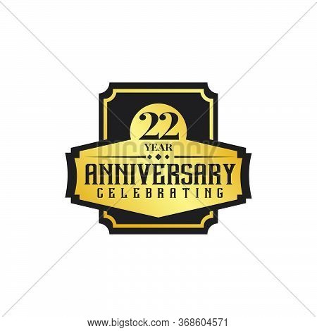 22nd Year Anniversary Logo Design Vector Template