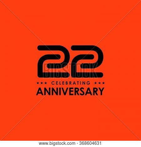 22nd Year Anniversary Logo Design Vector Template