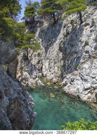 Amarantos Rocks At Skopelos Island At The Sporades In Greece