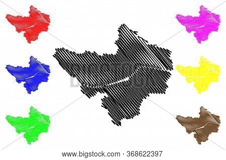 Ingolstadt City (federal Republic Of Germany, Bavaria) Map Vector Illustration, Scribble Sketch City