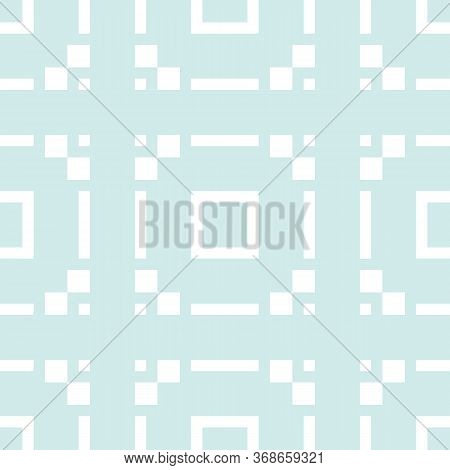 Subtle Vector Geometric Seamless Pattern With Squares, Square Grid, Tiles. Abstract Texture In Light