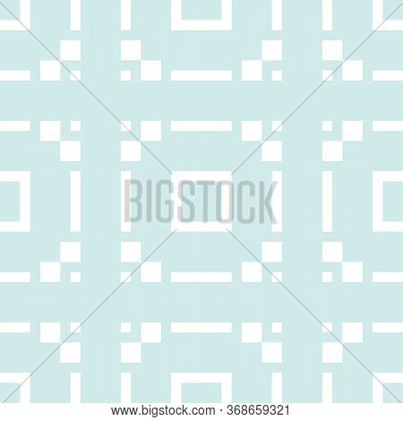 Subtle Vector Geometric Seamless Pattern With Squares, Square Grid, Tiles. Abstract Texture In Light