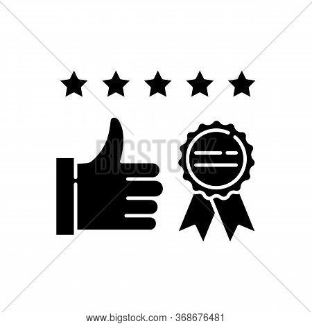 Brand Image Black Glyph Icon. Client Satisfaction Level. Corporate Identity. Quality Product. Consum