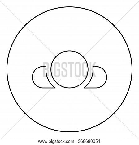 Man Lying On Back View Head Shoulders Icon In Circle Round Outline Black Color Vector Illustration F