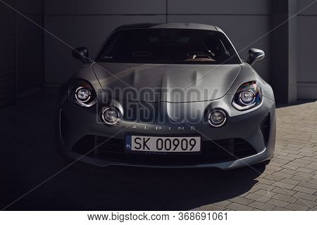 Katowice, Poland - 03.23.2019: Alpine A110 Sports Car With Centrally Mounted 1.8 L 252 Hp Engine