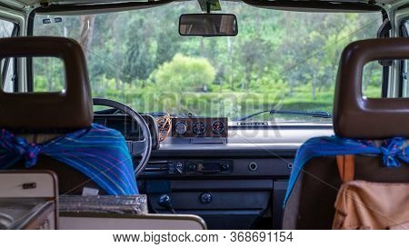 Inside Westfalia Camper Van With Seats And Dash At Sigsig, Ecuador - March 15th, 2019