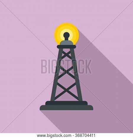 Gsm Radiation Tower Icon. Flat Illustration Of Gsm Radiation Tower Vector Icon For Web Design