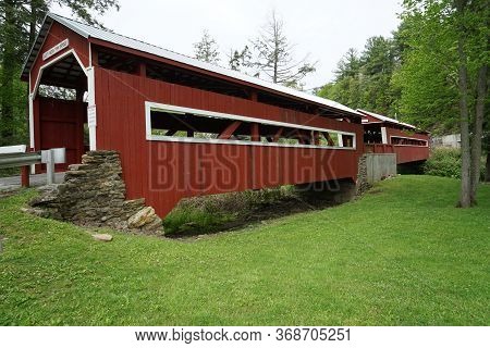 The Twin Bridges Of East Paden And West Paden By Huntington Creek, In Fishing Creek Township, In Pen