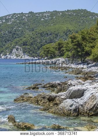 Amarantos Rocks At Skopelos Island At The Sporades In Greece