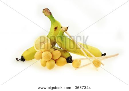 Banane und die chinesischen Stöcke