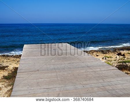 Famous Tourist Attraction Coastal Broadwalk Path Surrounding The Archaeological Park And Part Of Ope