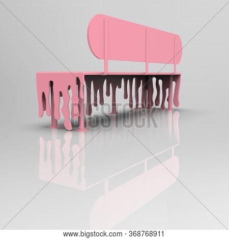 3d Image Of Bench With Paint Drops V5