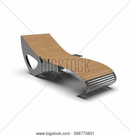 3d Image Of Sunbed Metal Perforated With Slats V5