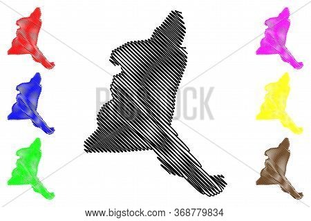 Karaganda City (republic Of Kazakhstan) Map Vector Illustration, Scribble Sketch City Of Qaraghandy 