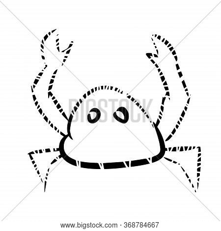 Crab Cartoon, Hand Drawn, Doodle. Isolated On A White Background For Packaging Child Design, Print O