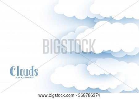 White Clouds Background In 3d Style Design