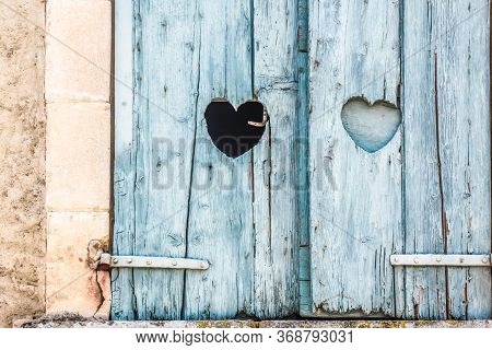 Window With A Heart In Oppede-le-vieux In Provence, France