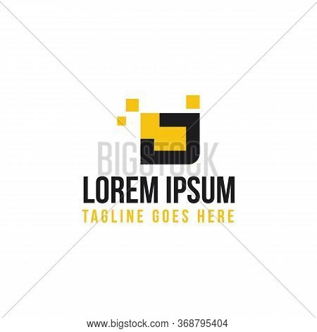 Square Letter J In Pixel Style For Technology Design Symbol. Save Download Preview J Letter Symbol. 