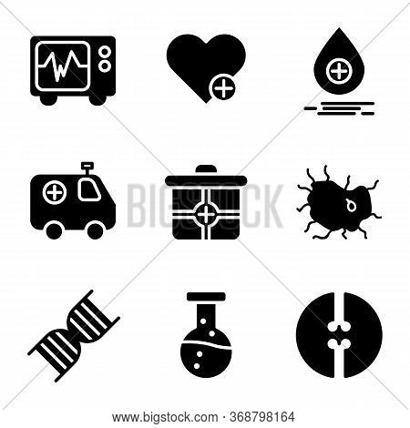 Medic Icon Set Include Cardiograph, Doctor, Medic, Medical, Health, Heart, Treatment, Love, Blood, D