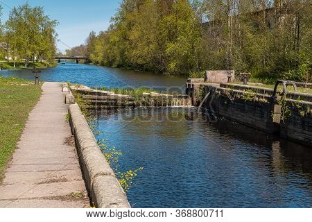 View Of The Peters Locks And The Historic Old Ladoga Canal For The Construction Of Merchant Ships In