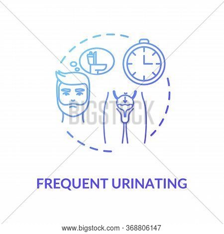 Frequent Urination Concept Icon. Prostatitis Symptom Idea Thin Line Illustration. Prostate Gland Inf