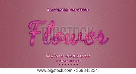 Editable Text Effect - Purple Flower Illustrator  Text Style
