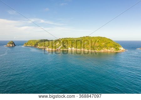 An aerial view of Hahei Beach New Zealand