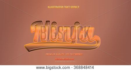 Editable Text Effect - Ninja Illustrator Text Style