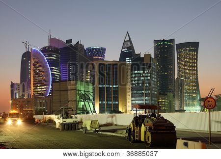Byggepladsen i Doha Downtown