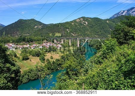 View Of Small Town Jablanica In The Dinaric Alps Or Dinarides Mountain Range In Bosnia And Herzegovi