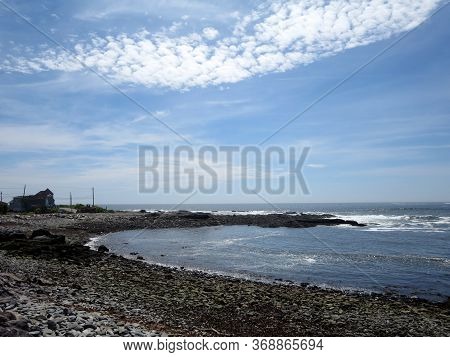 Rocky Beach On Peaks Island In Casco Bay, Maine.