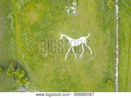 Hackpen White Horse Chalk Hill Figure Of A White Horse On Hackpen Hill, Located Below The Ridgeway O