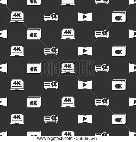 Set Online Play Video, Online Play Video With 4k, Laptop With 4k Video And Movie, Film, Media Projec