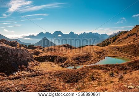 A Sunny Autumn Day In The Carnic Alps In Friuli Venezia-giulia, Italy
