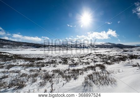 View Of Ulagan Highlands In Altay Mountains In The Winter, Siberia, Russia