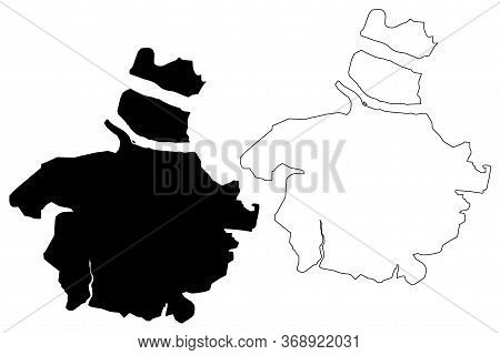 Tiruchirappalli City (republic Of India, Tamil Nadu State) Map Vector Illustration, Scribble Sketch 