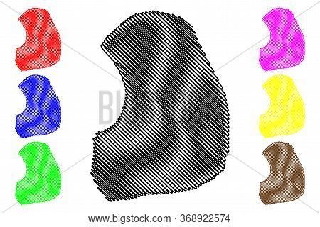 Kokshetau City (republic Of Kazakhstan, Akmola Province) Map Vector Illustration, Scribble Sketch Ci