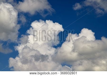 Beautiful, Spring Clouds In The Blue Sky, Which Portend The Change Of Weather.