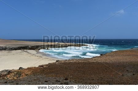 Aqua Tropical Waters Off Of Daimari Beach On Coastal Aruba.