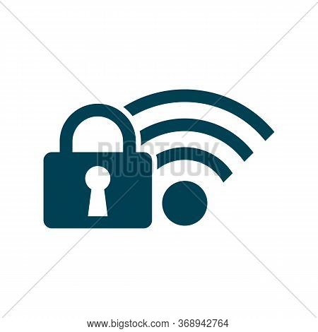 Lock Wifi Icon Stock Vector Illustration Flat Design, Vector Illustration Icon Design
